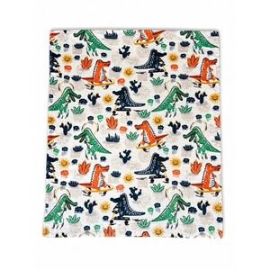 Life Comfort Kids Dinosaur Fleece Blanket Orange Sherpa 48x38 Toddler Soft